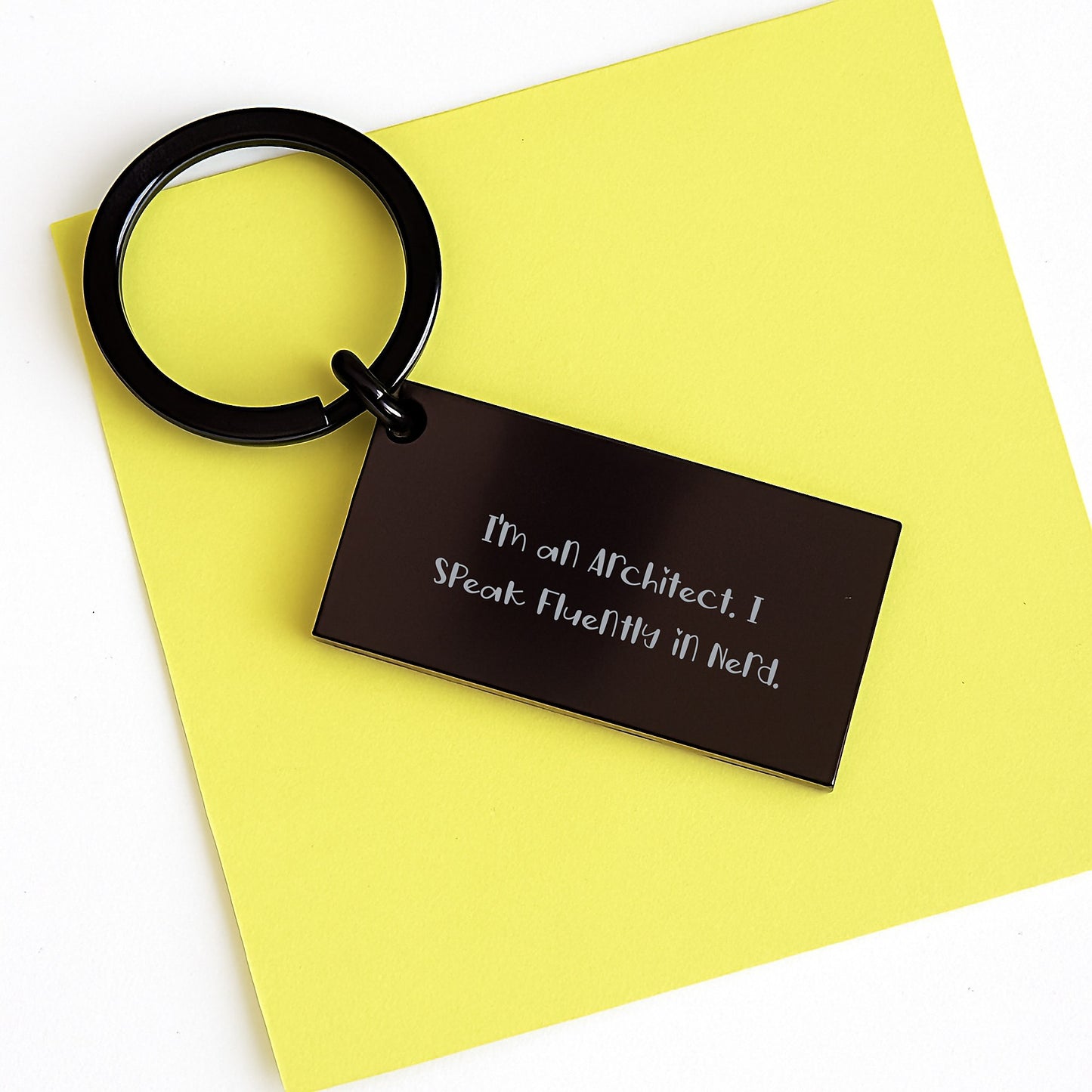 Architect Gifts, Funny Keychain, Graduation Unique Gifts from Friends to Coworkers, I'm An Architect. I Speak Fluently In genius. - Image 3