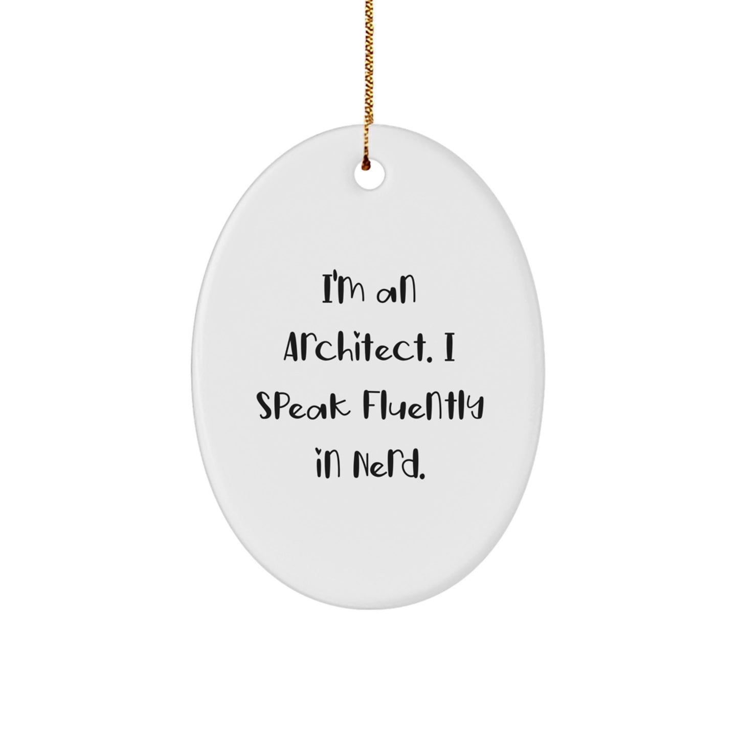 Architect Humor Gifts from Friends, Oval Ornament with Funny Quote, Perfect Unique Christmas Unique Gifts for Men, Architect - Image 1