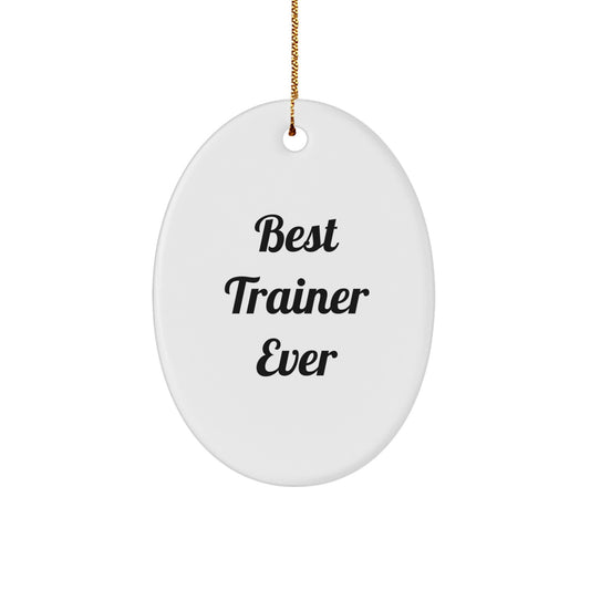 Best Trainer Ever Oval Ornament, Gifts from Friends to Trainer, Unique Christmas Unique Gifts for Trainers - Image 1