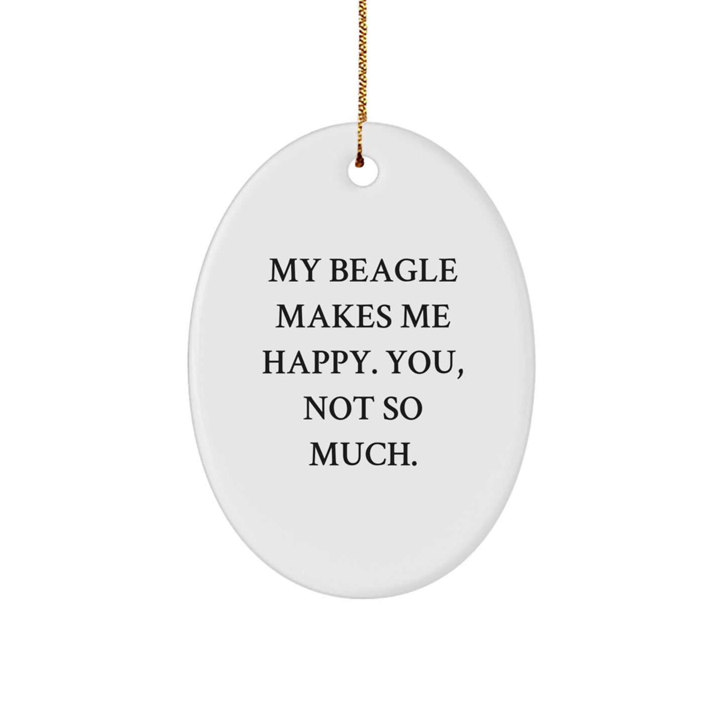 Funny Beagle Dog Gifts from Men, Women, Family for Beagle Dog, Oval Ornament, Christmas Unique Gifts - Image 1