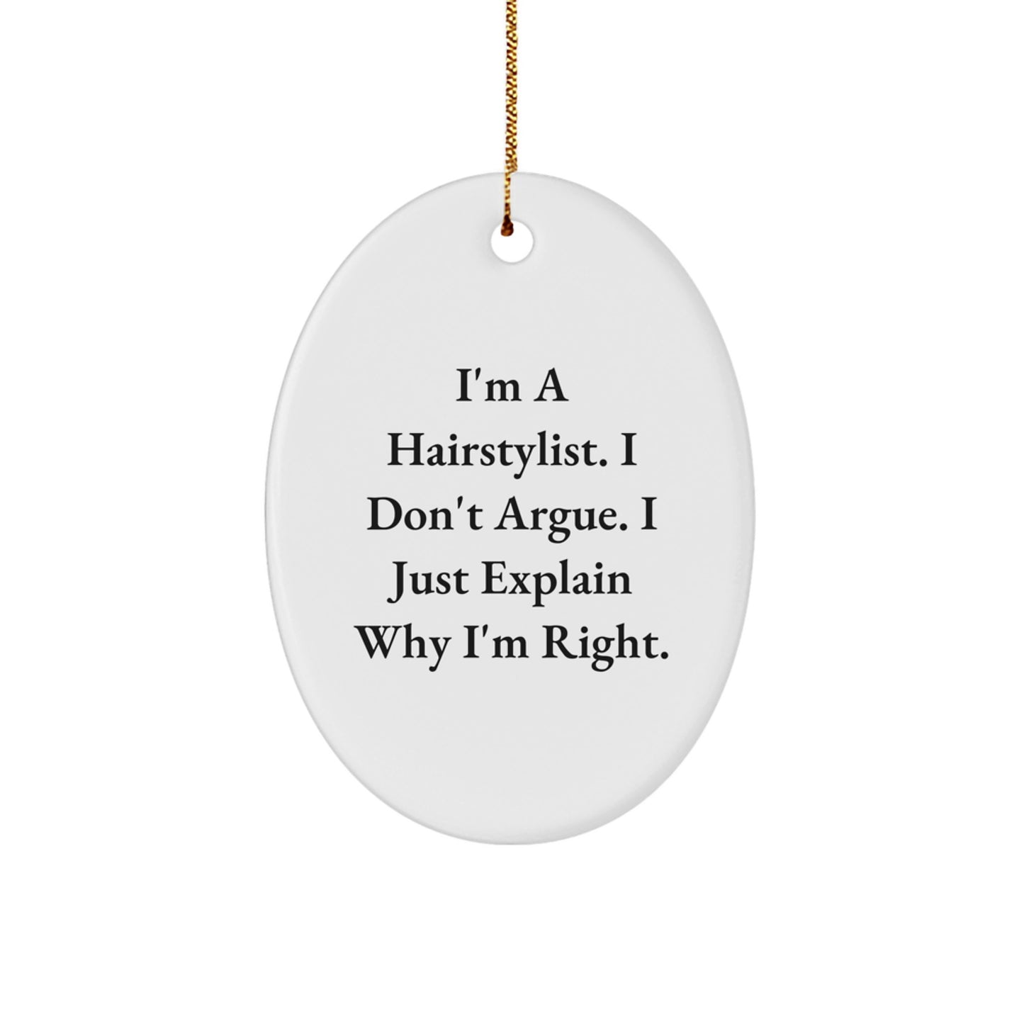 Hairstylists' Humor, Oval Ornament Gifts from Friends, Christmas Cheer - Image 1