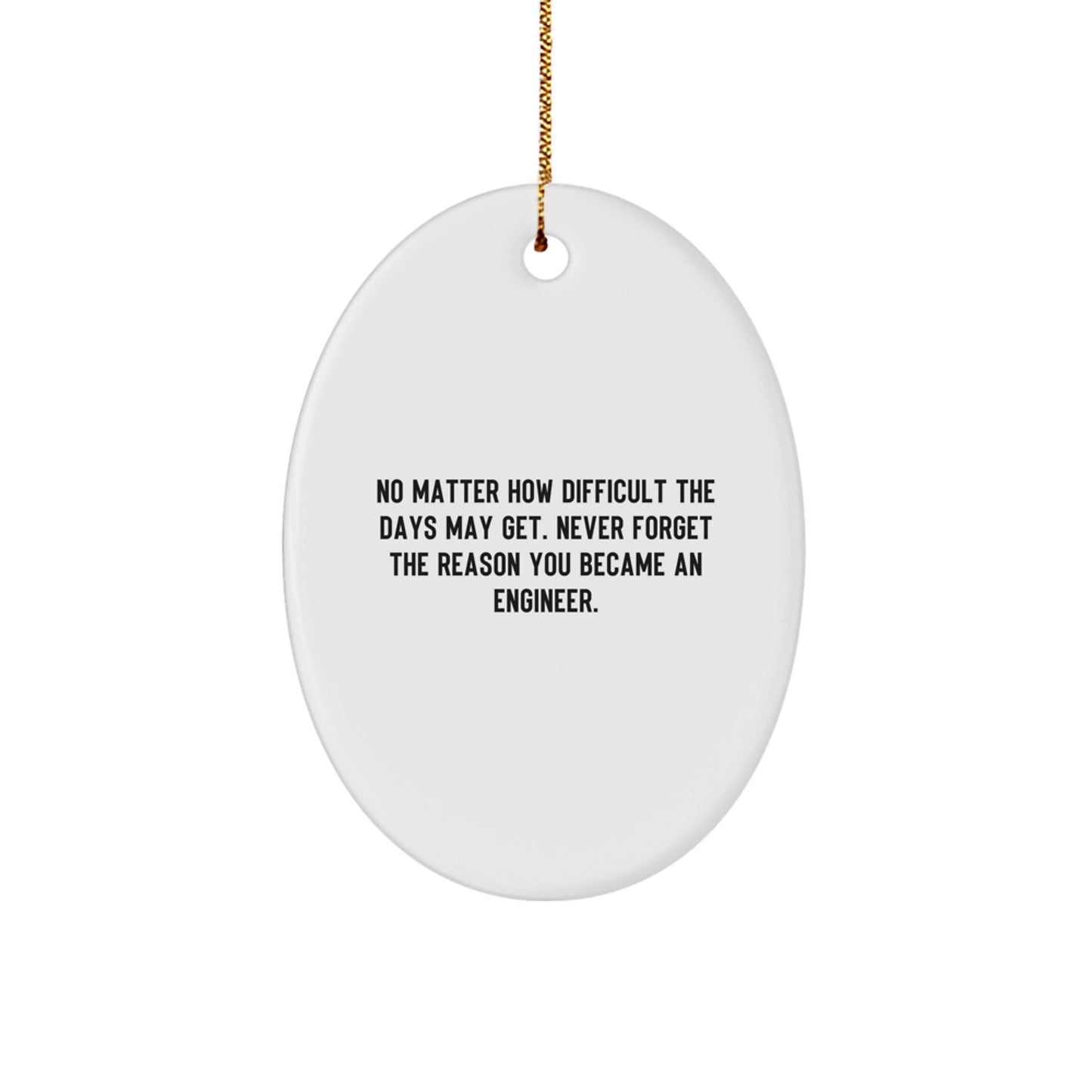 Funny Engineer Gifts for Engineer Friends - Oval Ornament with Inspirational Quote, Gifts from Family to Engineer, Christmas Unique Presents - Image 1