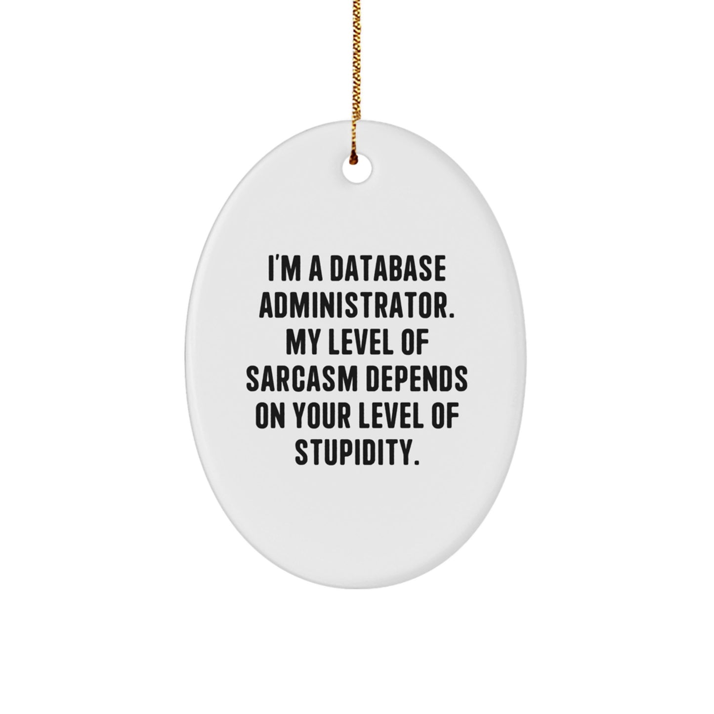 Funny Database Administrator Oval Ornament for Christmas Unique Gifts from Friends to Colleagues and Family Members - I'm A Database Administrator - Image 1