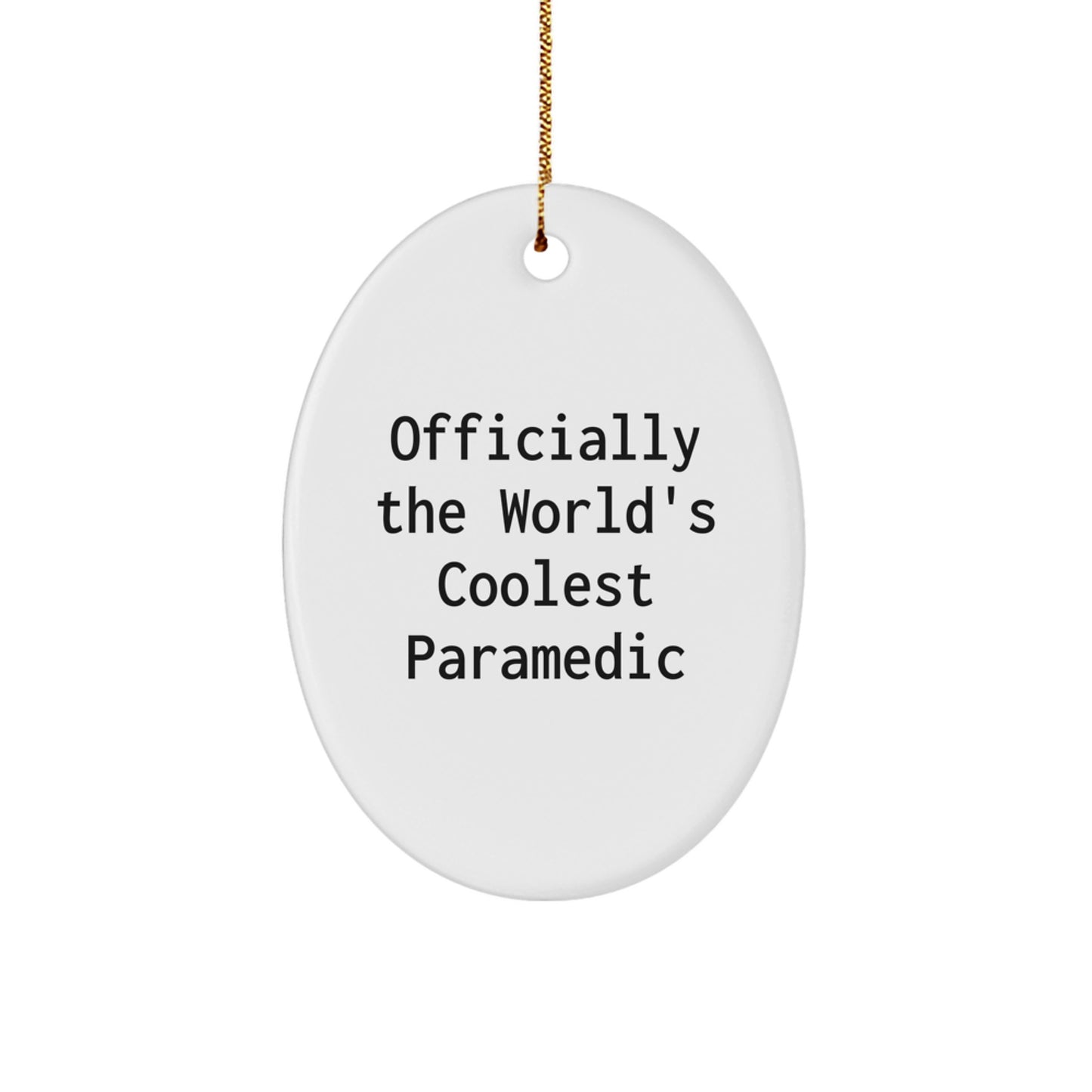 Funny Rescue Worker Gifts for Men from Friends - Oval Ornament with World's Coolest Rescue Worker Quote, Christmas Unique Gifts - Image 1