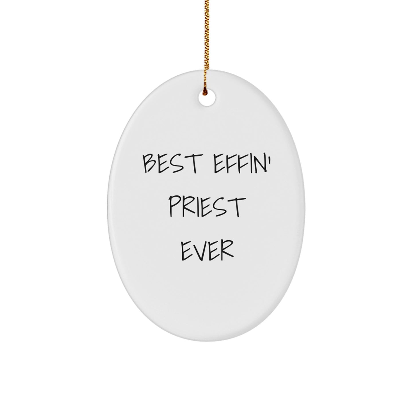 Funny Priest Oval Ornament Gifts from Friends and Family for Christmas Unique Presents - Image 1