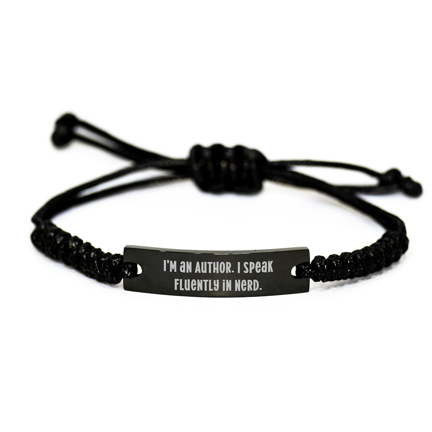 Funny Author Gifts, I'm An Author. I Speak Fluently In genius. Rope Bracelet, Adjustable Graduation Unique Gifts from Friends to Author - Image 1