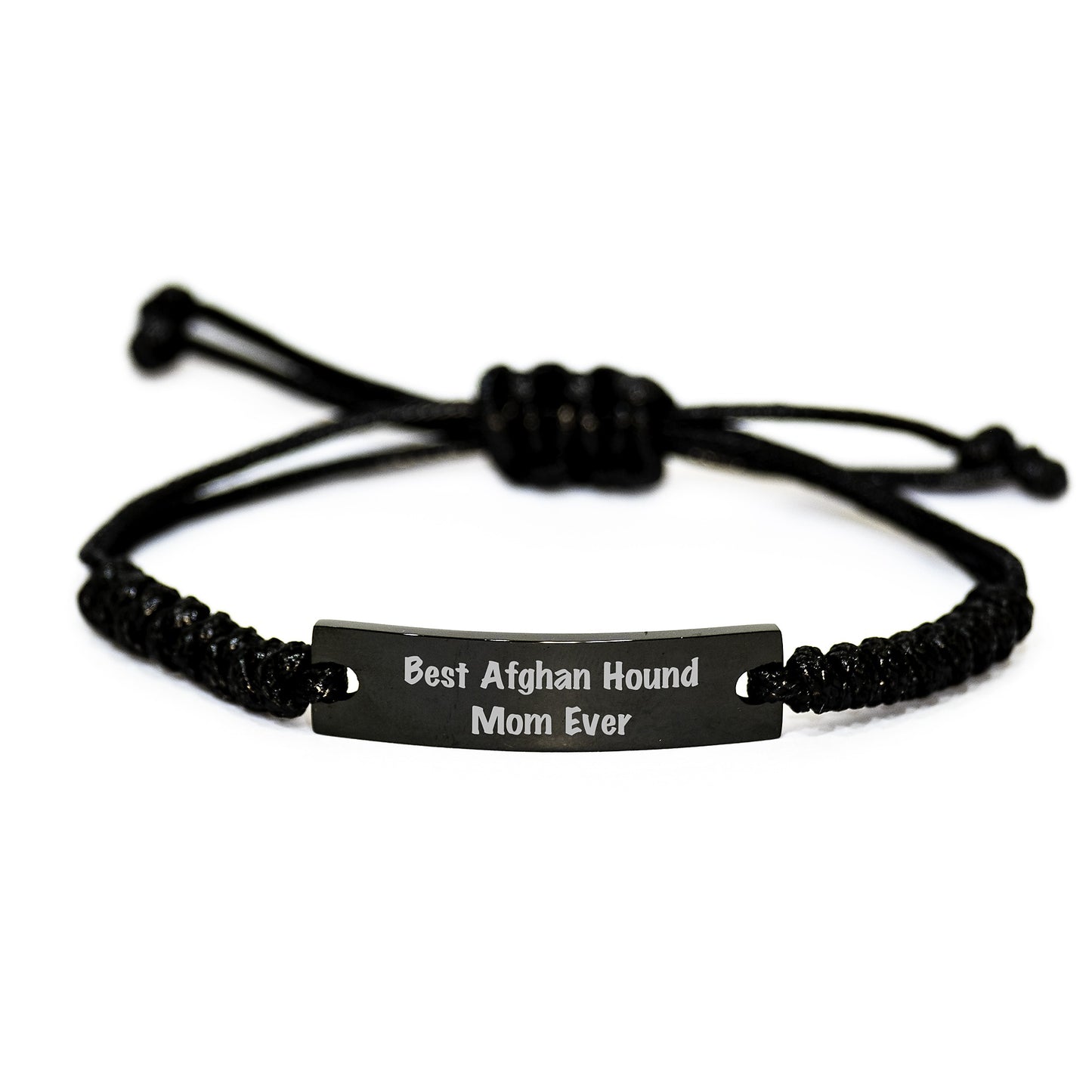 Funny Afghan Hound Dog Mom Graduation Gifts from Friends to Family - Best Afghan Hound Mom Ever Quote Rope Bracelet, Adjustable Adjustable Rope Gift for Afghan Hound Dog Lovers - Image 1