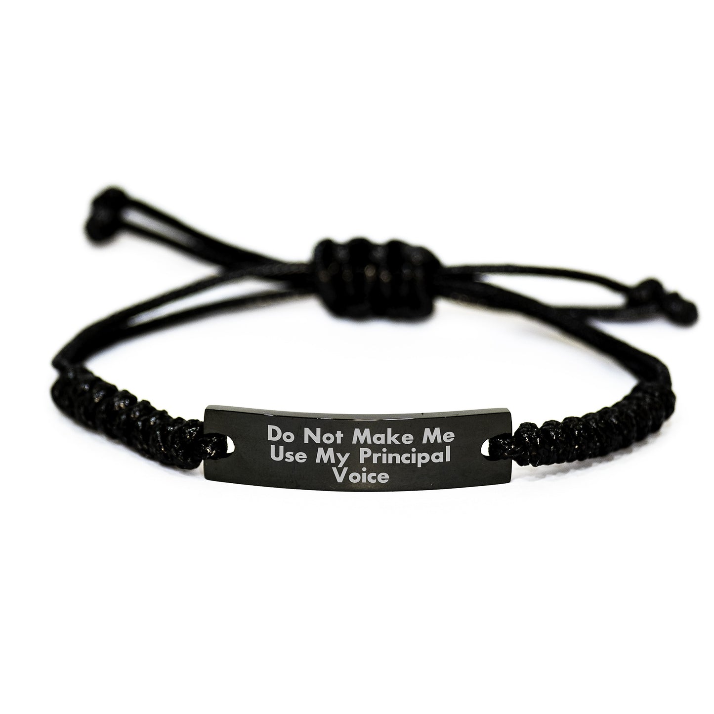 Funny Graduation Gifts from Friends for Principals - Adjustable Rope Black Stainless Steel Quote 'Do Not Make Me Use My Principal Voice' - Unique Principal Gifts for Men and Women - Image 1