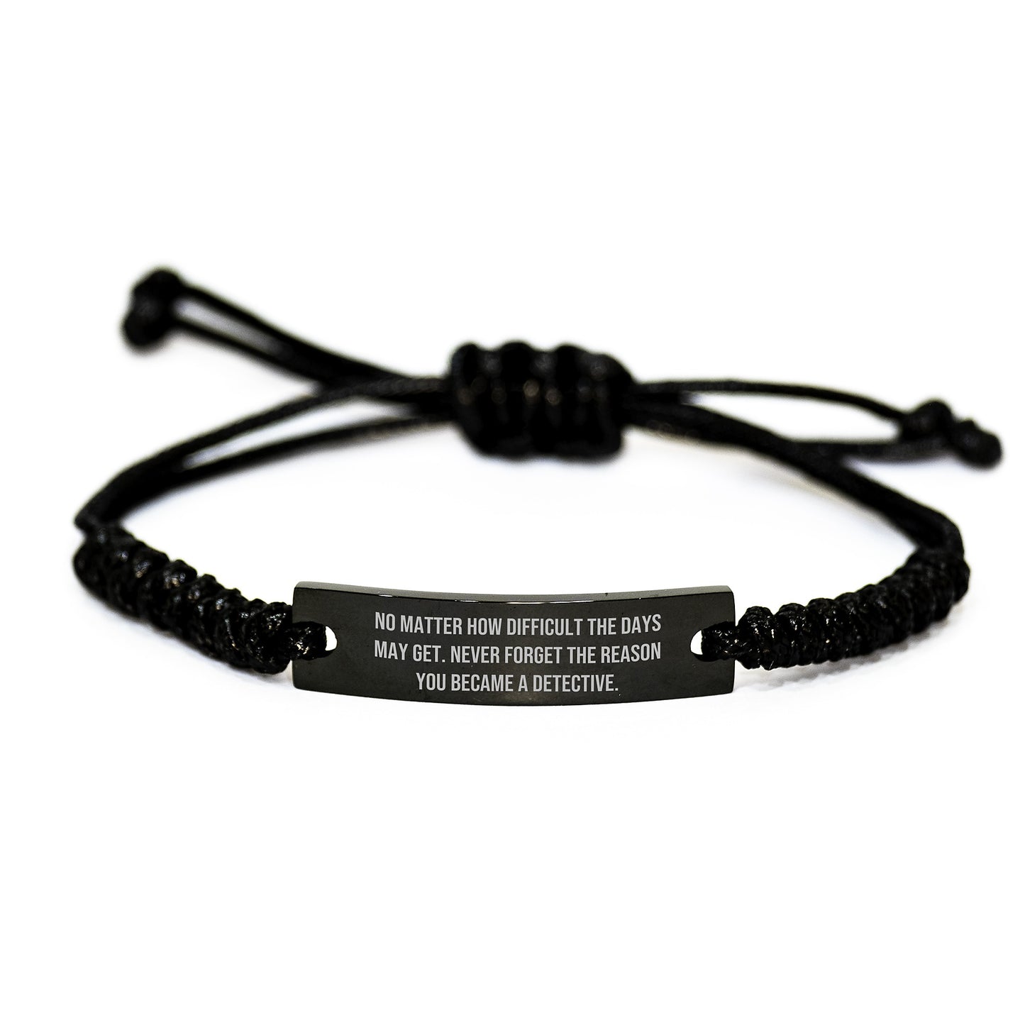 Detective Gifts from Friends for Men, Inspirational Quote, Adjustable Rope Bracelet for Graduation, Gifts for Detective - Image 1