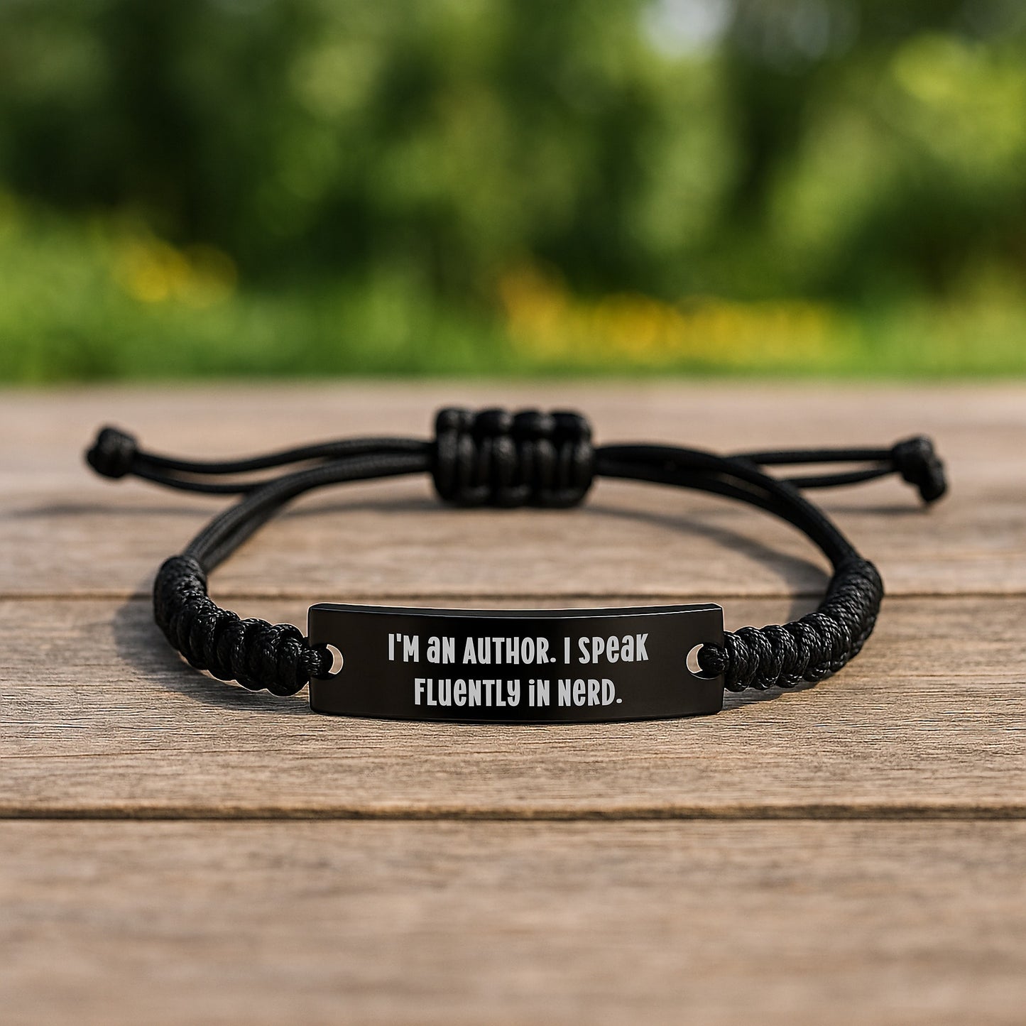 Funny Author Gifts, I'm An Author. I Speak Fluently In genius. Rope Bracelet, Adjustable Graduation Unique Gifts from Friends to Author - Image 2
