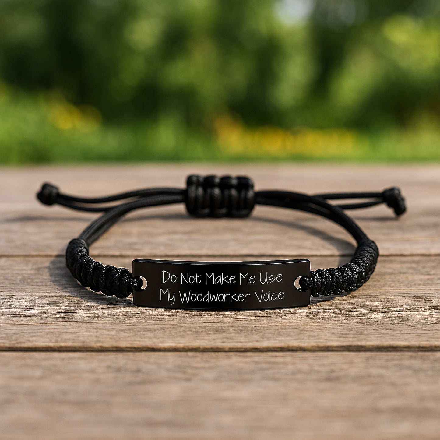 Woodworker Humor Rope Necklace, Funny Gifts from Friends, Adjustable Rope Bracelet for Woodworker Men and Women, Gifts for Woodworker Graduation - Image 2