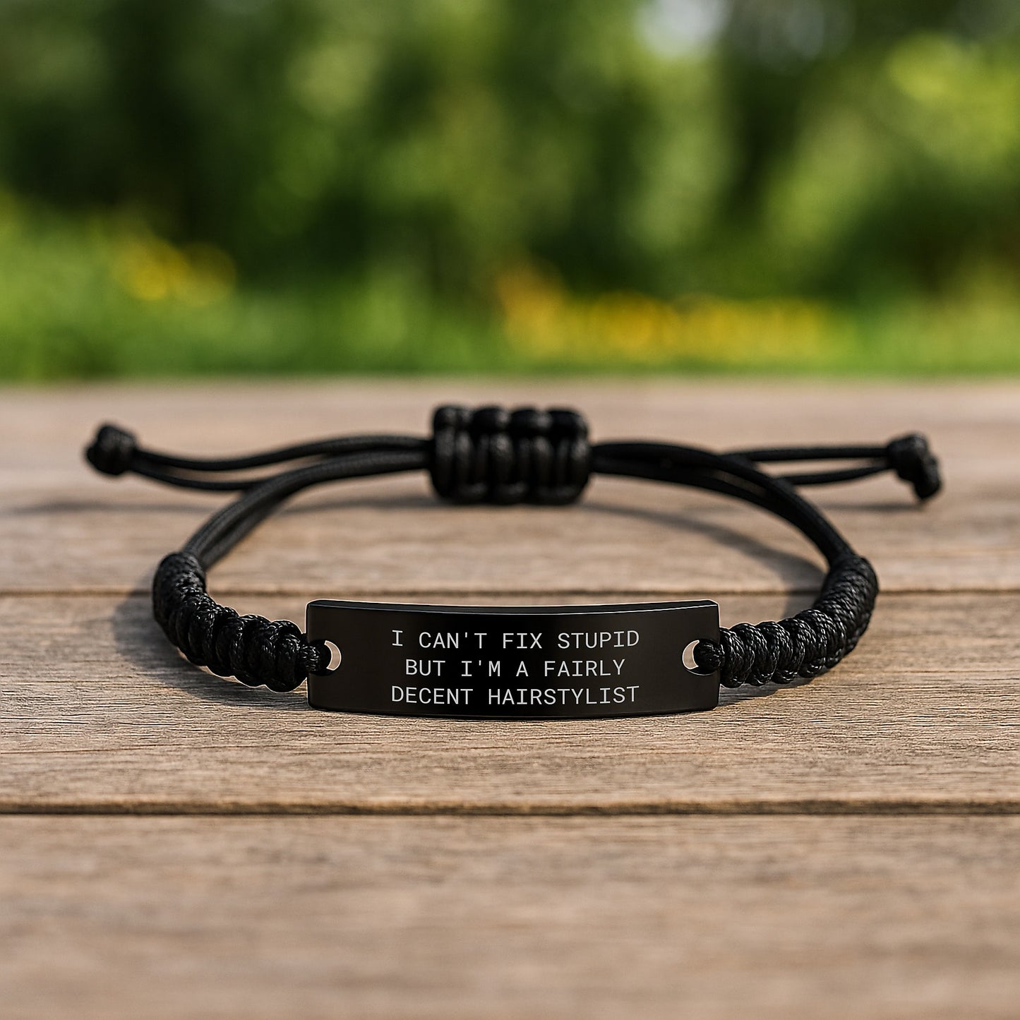 Hairstylist Gifts Funny Quote Rope Bracelet Adjustable Black Stainless Steel for Friends Family Coworkers from Men Women Graduation Unique Presents - Image 2