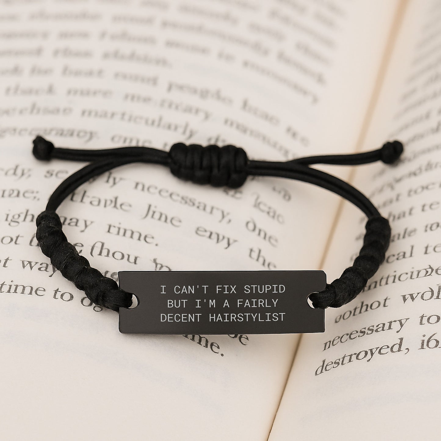 Hairstylist Gifts Funny Quote Rope Bracelet Adjustable Black Stainless Steel for Friends Family Coworkers from Men Women Graduation Unique Presents - Image 3
