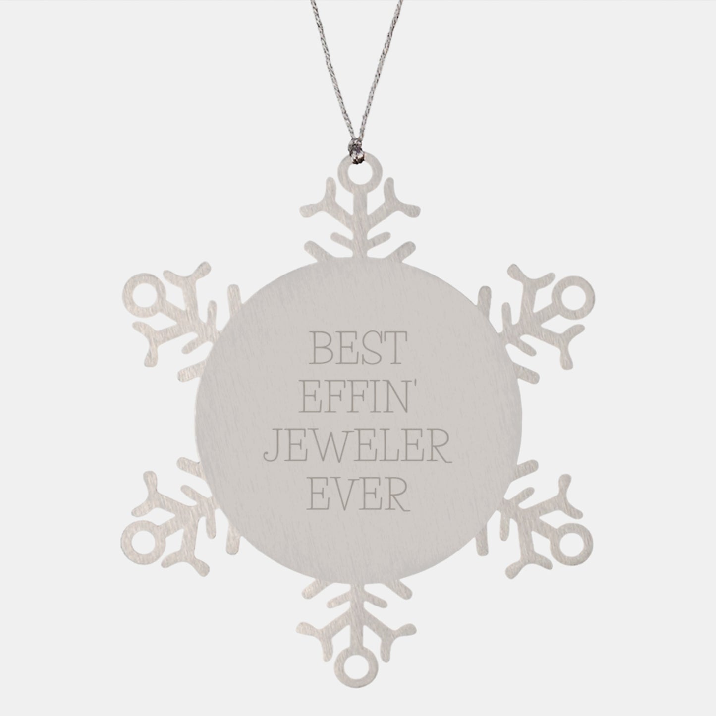 Funny Holiday Gifts from Best Effin' Jeweler Ever for Jeweler Friends, Snowflake Ornament, Christmas Unique Gifts - Image 1