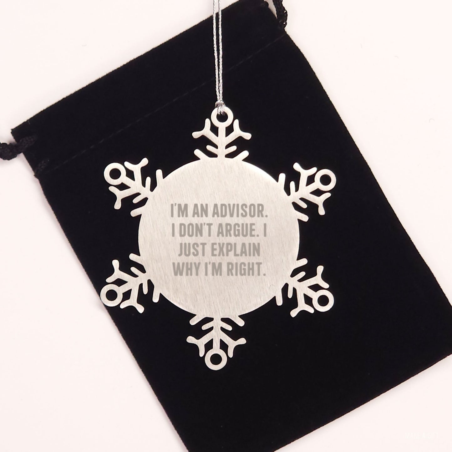Funny Advisor Gifts, Snowflake Ornaments for Christmas - Gifts from Friends, Gifts for Advisor - Image 2