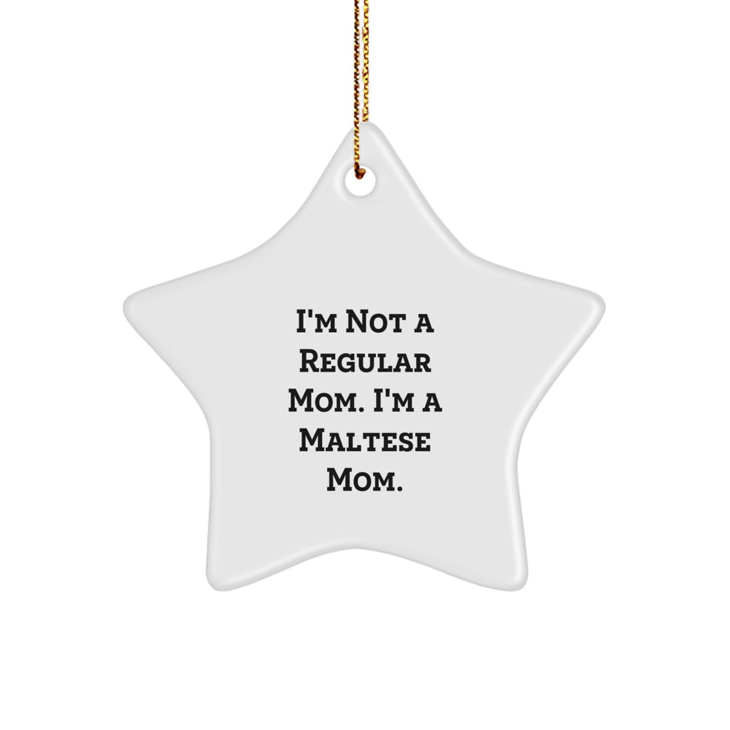 Funny Maltese Dog Mom Christmas Star Ornament Gifts from Family for Maltese Dog Owners - Image 1