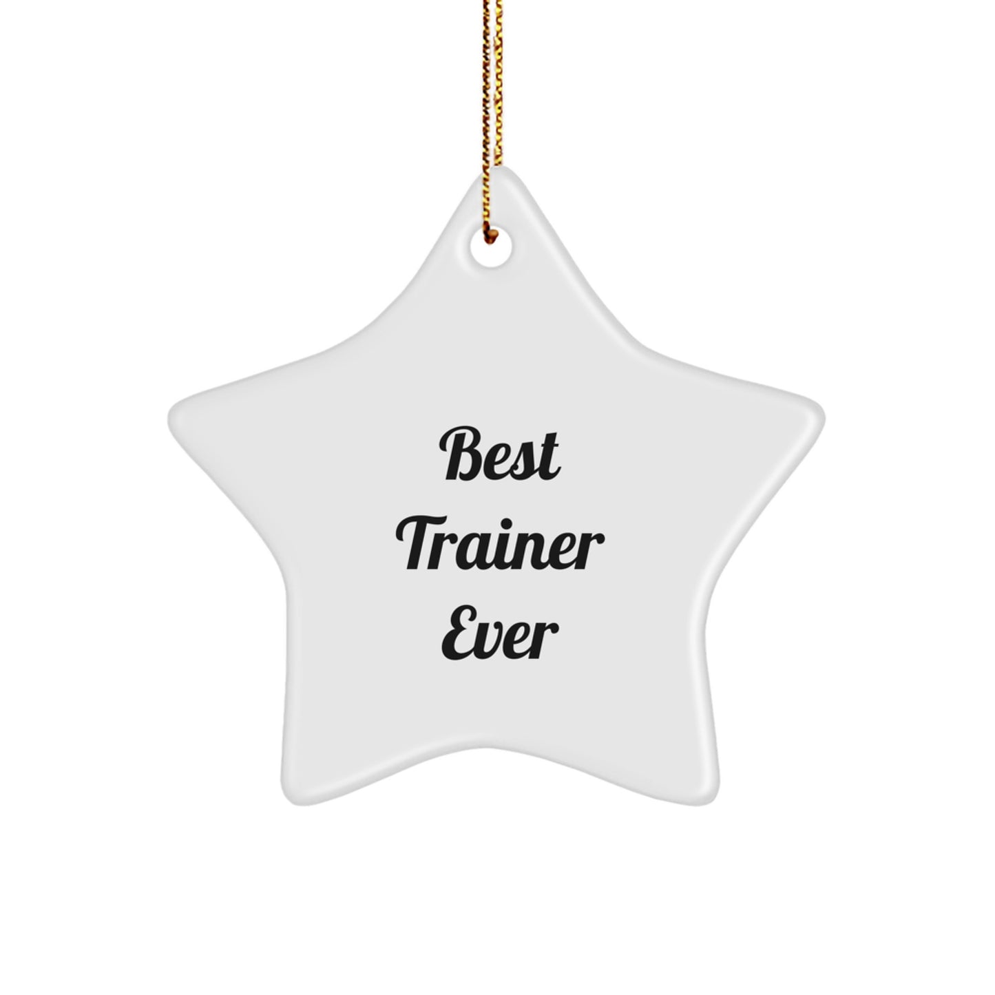 Funny Trainer Gifts, Best Trainer Ever Star Ornament, White Color, Perfect for Christmas, Gifts from Men to Trainer, Gifts for Trainer - Image 1