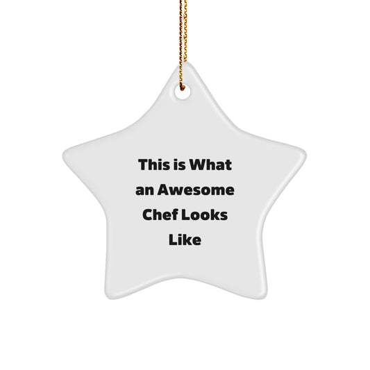 Chef Star Ornament Gifts from Friends, Family, Coworkers - This Is What An Awesome Chef Looks Like, Christmas Unique Gifts for Men, Women, Chef - Image 1
