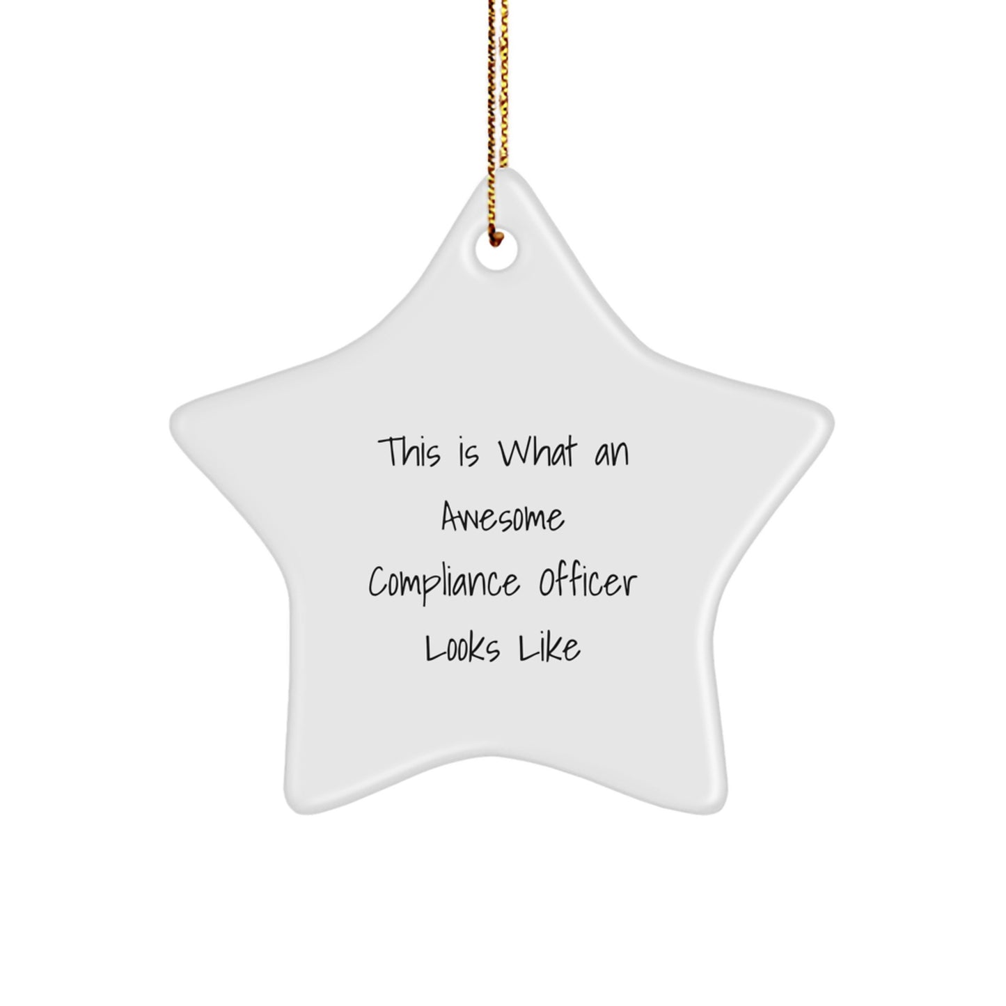 Compliance Officer Gifts - Funny Star Ornament, 'This Is What An Awesome Compliance Officer Looks Like' Quote, Christmas Unique Gifts for Men, Women, or Coworkers from Friends - Image 1