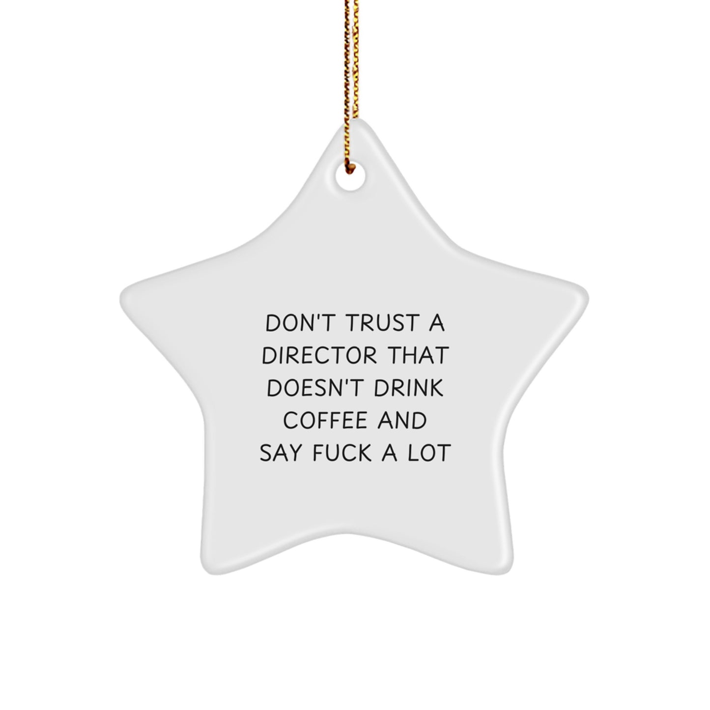 Funny Director Gifts, Star Ornament for Christmas, 'Don't Trust...' Quote, Gifts from Friends, for Director's Office - Image 1