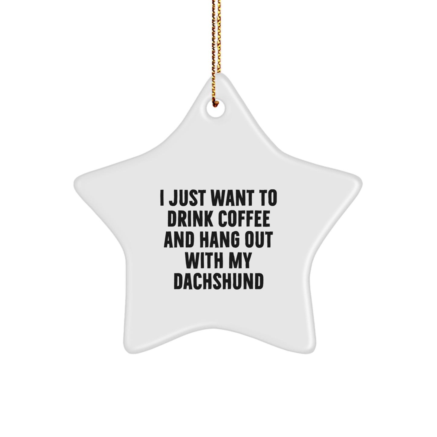Dachshund Dog Gifts, Funny Quote Star Ornament, Gifts from Friends for Dachshund Lovers, White Star Shaped MDF with High-Gloss Finish, Unique Christmas Unique Gifts - Image 1