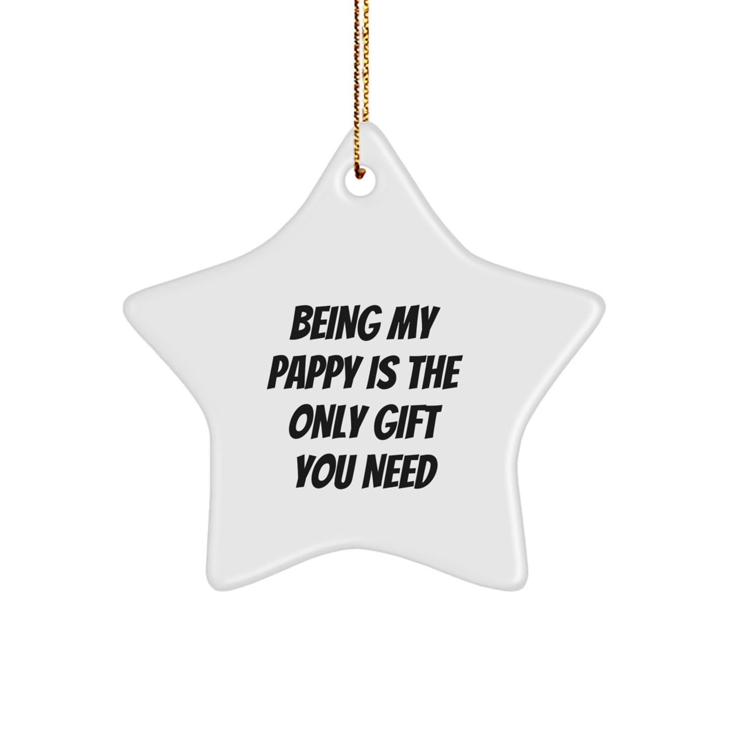 Pappy Gifts, Funny Star Ornaments for Men, 'Being My Pappy Is The Only Gift You Need' Christmas Decorations from Friends and Family - Image 1