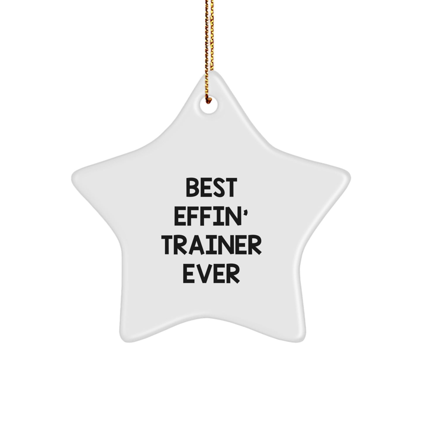 Funny Trainer Gifts from Friends, Best Effin' Trainer Ever Star Ornament for Men, Women, Coworkers, Family, Christmas Unique Trainer Decorations - Image 1