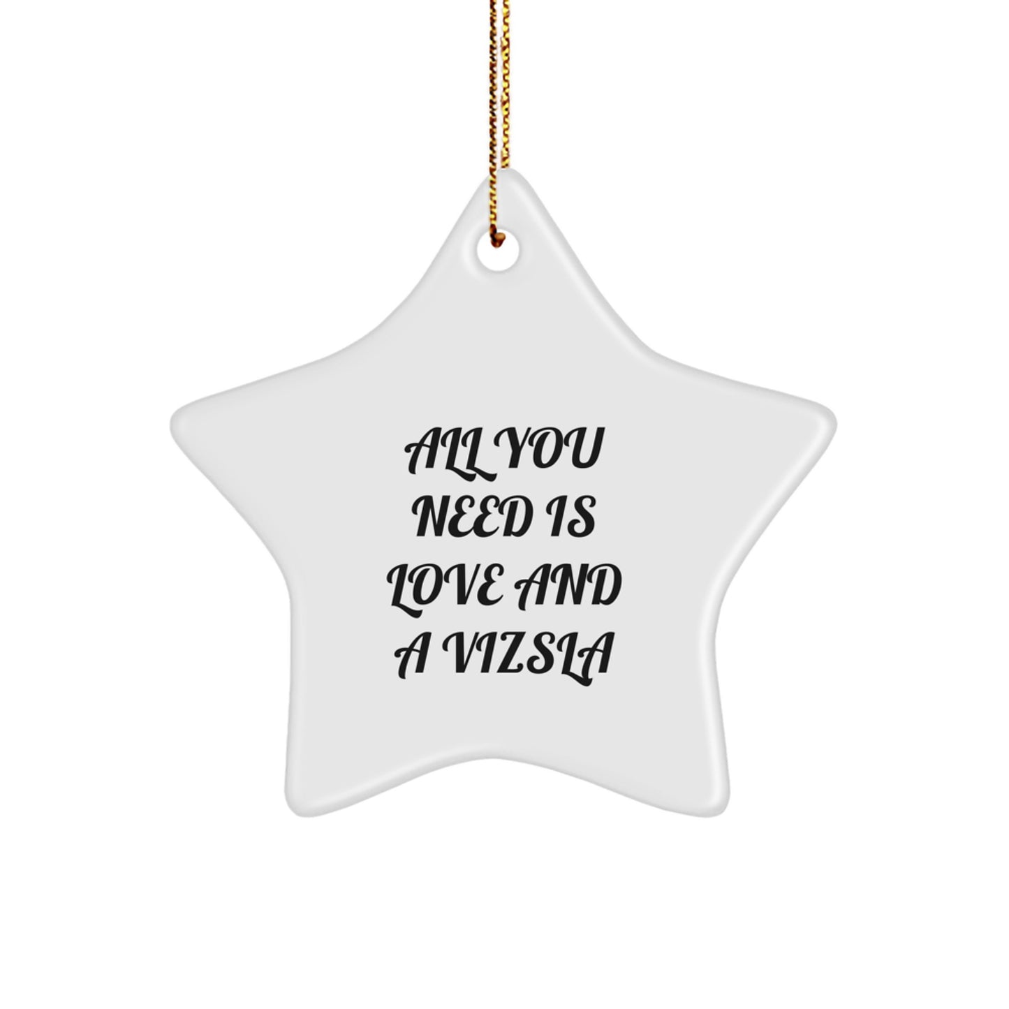 Vizsla Dog Lovers Gifts from Family, Funny Star Ornament for Christmas, 'All You Need Is Love And A Vizsla' Decorations for Home - Image 1