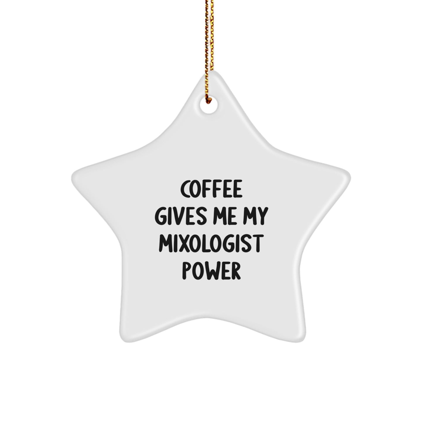 Funny Coffee Lovers Gifts from Friends for Mixologist Star Ornament, Christmas Unique Gifts - Image 1