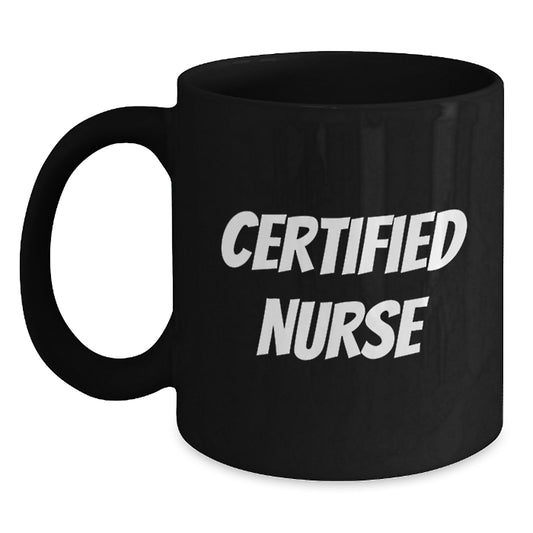 Funny Certified Nurse Graduation Gift for Men Black Coffee Mug, Gifts from Friends and Family - Main