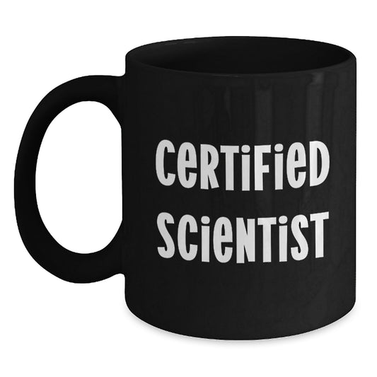 Funny Scientist Gifts for Men from Friends - Black Coffee Mug, 11oz or 15oz, Microwave and Dishwasher Safe, Birthday Unique Gifts for Scientist - Main