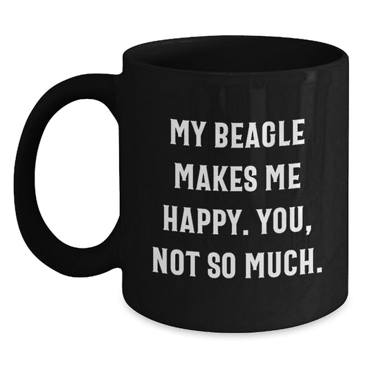 Funny Beagle Dog Black Coffee Mug Gifts from Friends for Birthday - Main