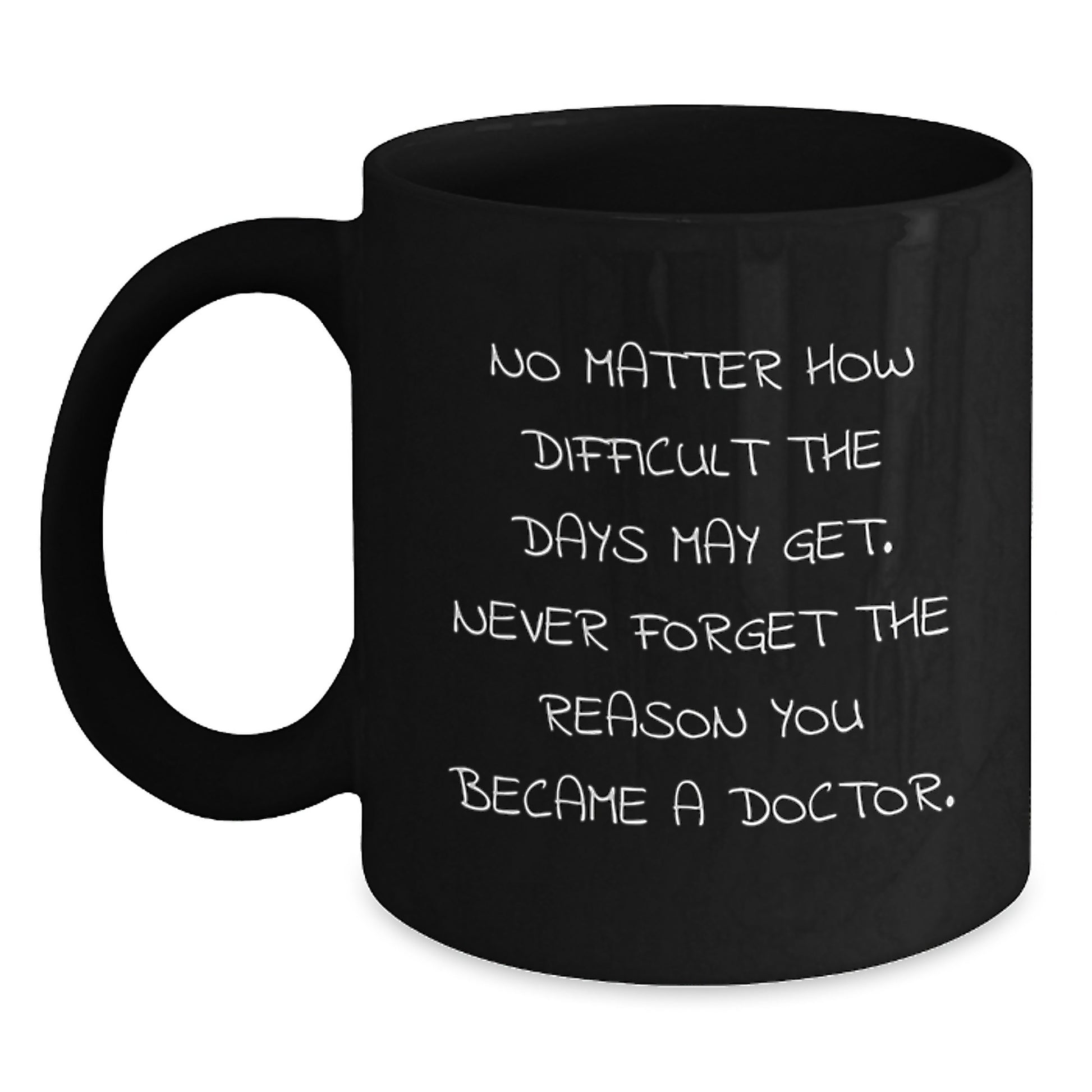 Funny Doctor Gifts from Friends for Birthday - Inspirational Quote Black Coffee Mug, 11oz or 15oz, Microwave and Dishwasher Safe - Main