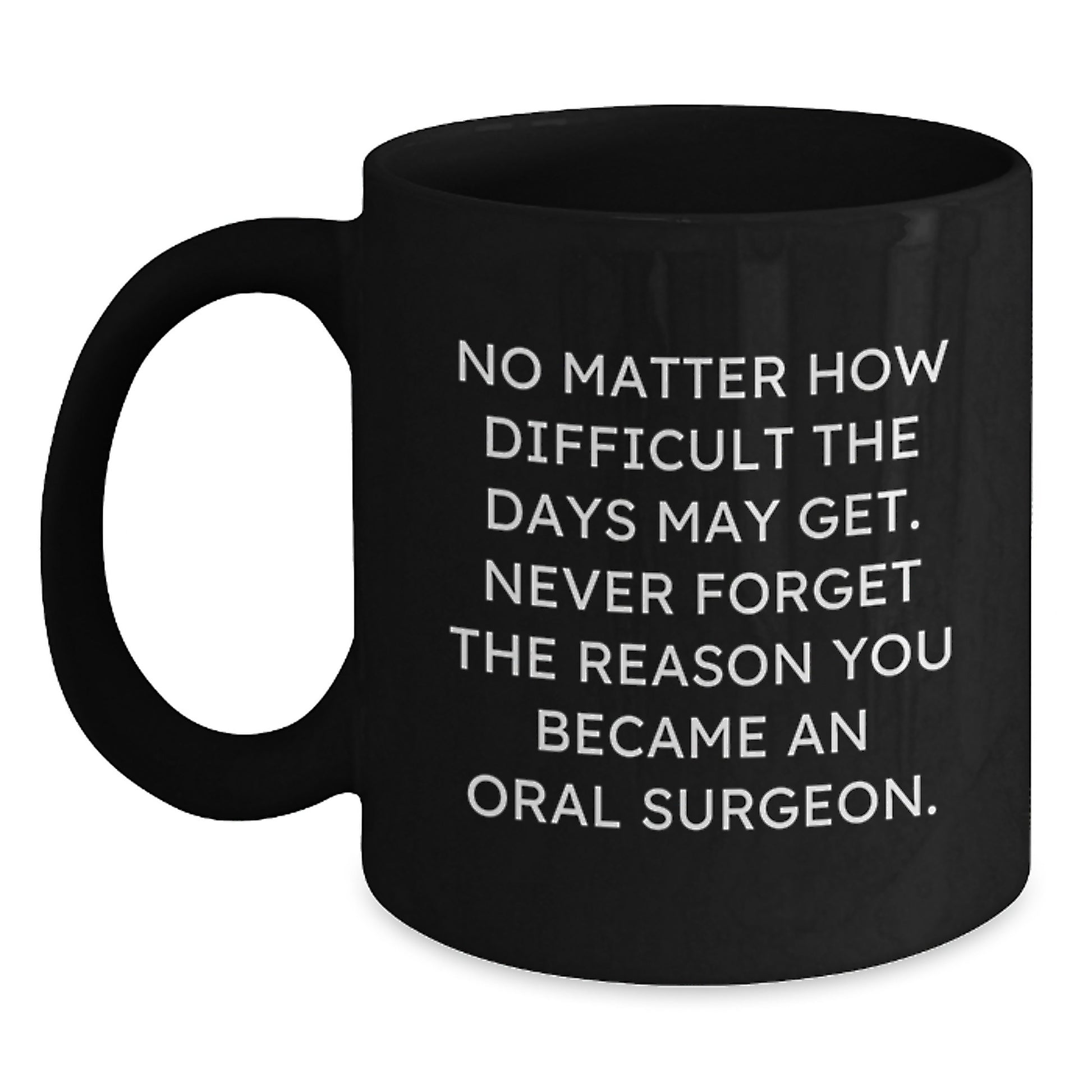Inspirational Gifts from Friends for Oral Surgeon, Black Coffee Mug, Never Forget Reason You Became One, Perfect Graduation Unique Gifts for Him or Her - Main