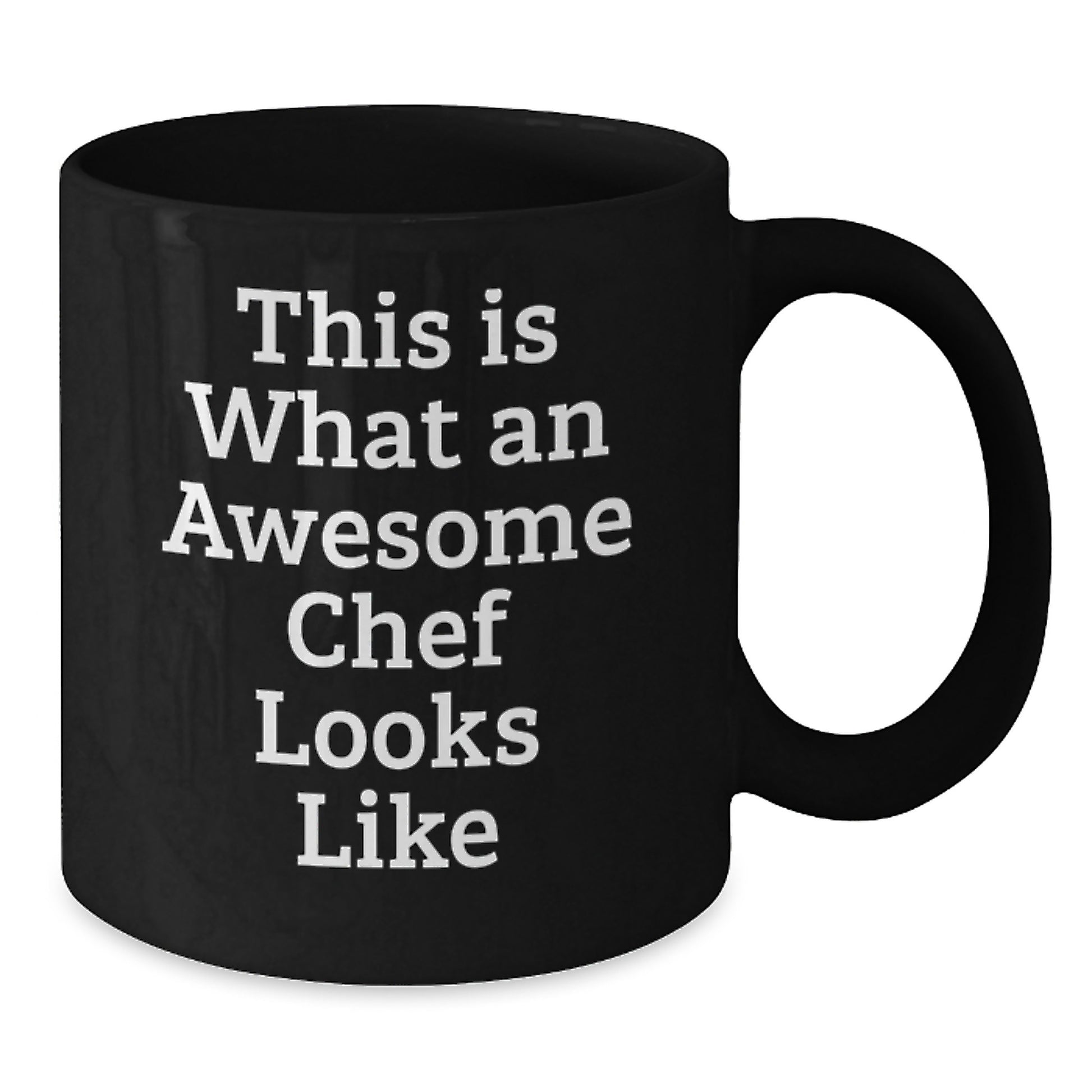 Funny Chef Gifts for Graduation, Black Coffee Mug with 'This Is What An Awesome Chef Looks Like' Quote, Microwave and Dishwasher Safe, Gifts from Friends for Chef - Additional