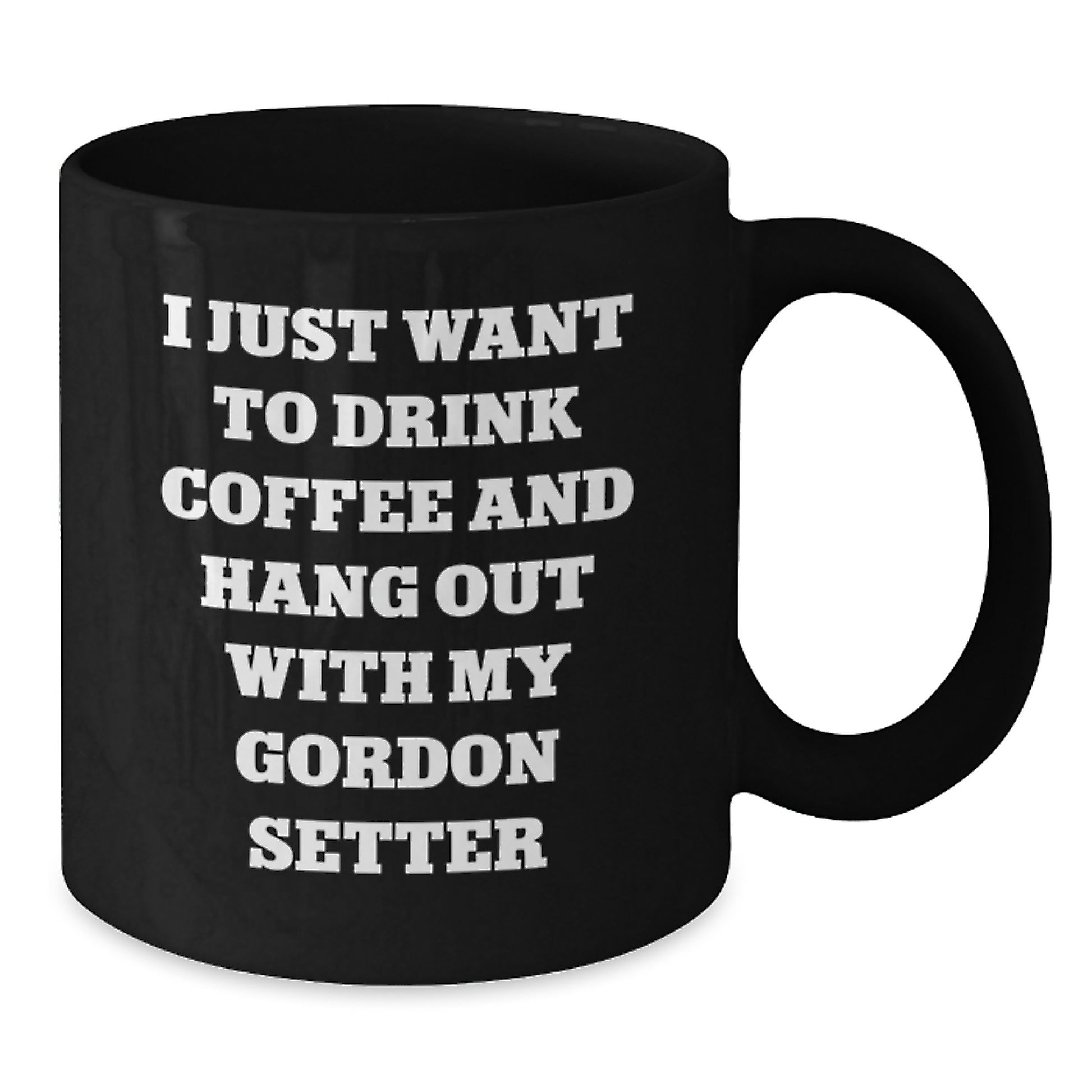 Gordon Setter Dog Lovers Funny Mug Gifts from Friends for Birthday, I Just Want To Drink Coffee And Hang Out With My Gordon Setter, Black Coffee Mug for Men and Women - Additional