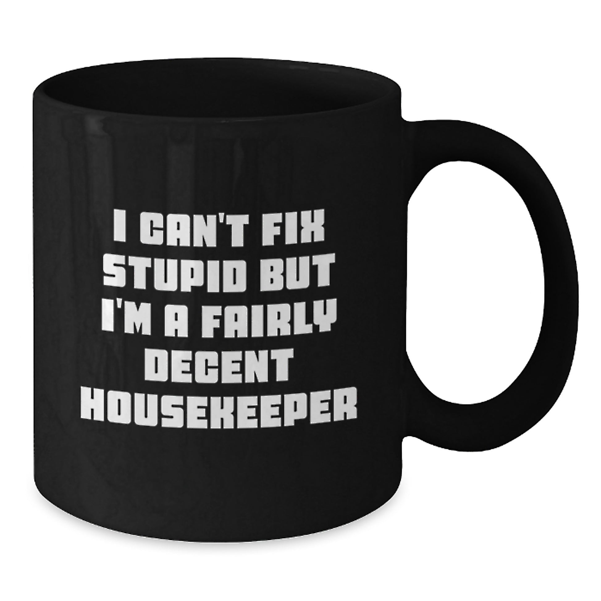 Funny Housekeeper Gifts for Her - I'm A Fairly Decent Housekeeper Black Coffee Mug, Birthday Unique Presents for Coworkers, Friends, Family - Additional