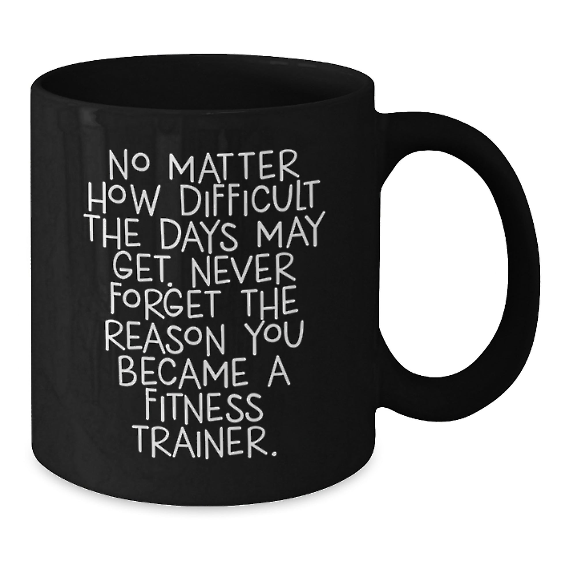Fitness Trainer Gifts, Inspirational Black Coffee Mug, Never Forget the Reason You Became a Trainer, Gifts from Friends, Perfect Birthday Unique Gift for Fitness Trainer Men or Women - Additional