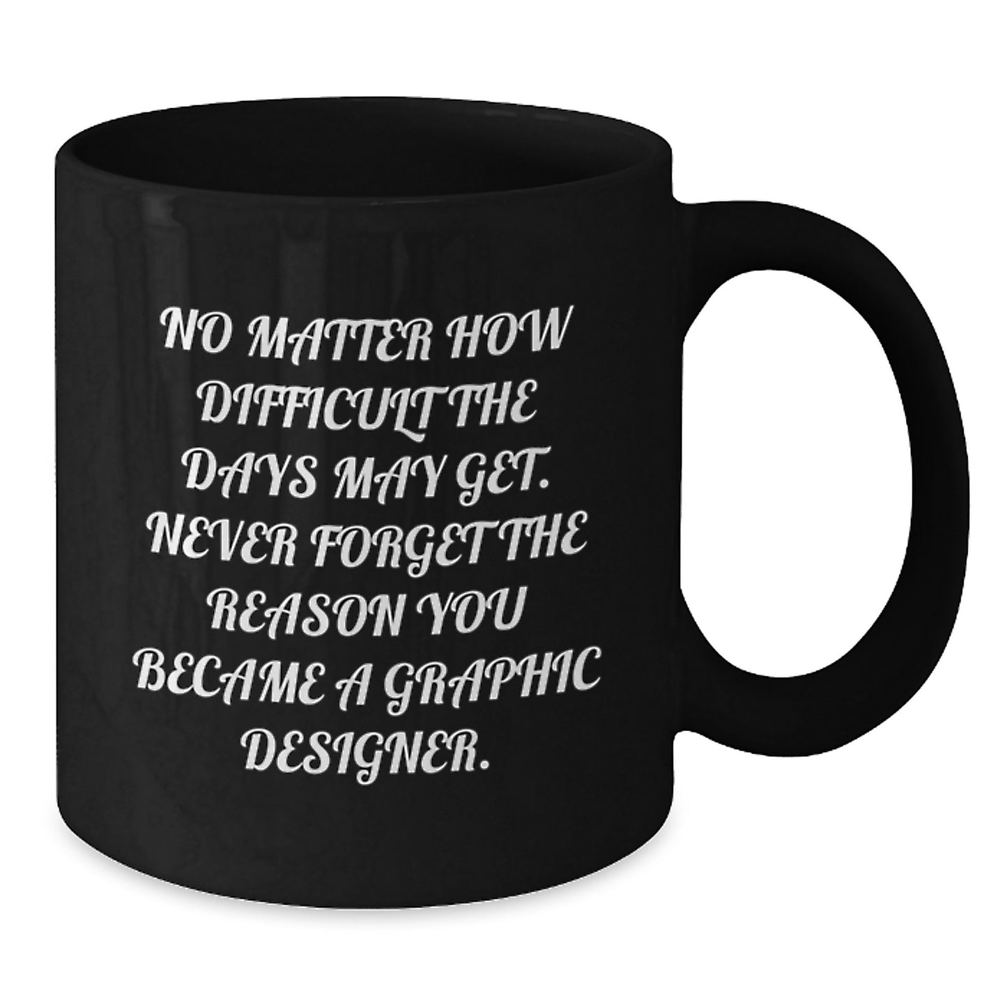 Inspirational Gifts for Graphic Designers - 'Never Forget The Reason You Became A Graphic Designer.' Black Coffee Mug, Gifts from Friends, Birthday Unique Gifts for Graphic Designer - Additional