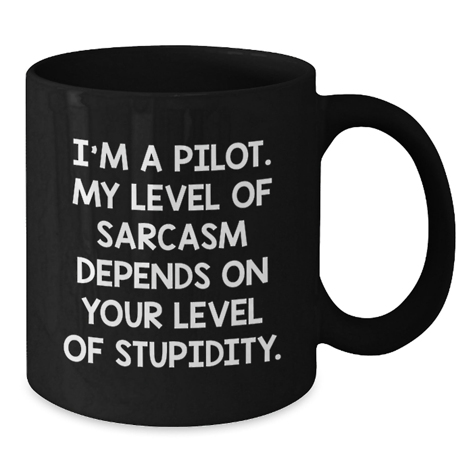 Pilot Humor Gifts for Men from Friend - Birthday Unique Pilot Black Coffee Mug, Funny Sarcasm Quote - Additional