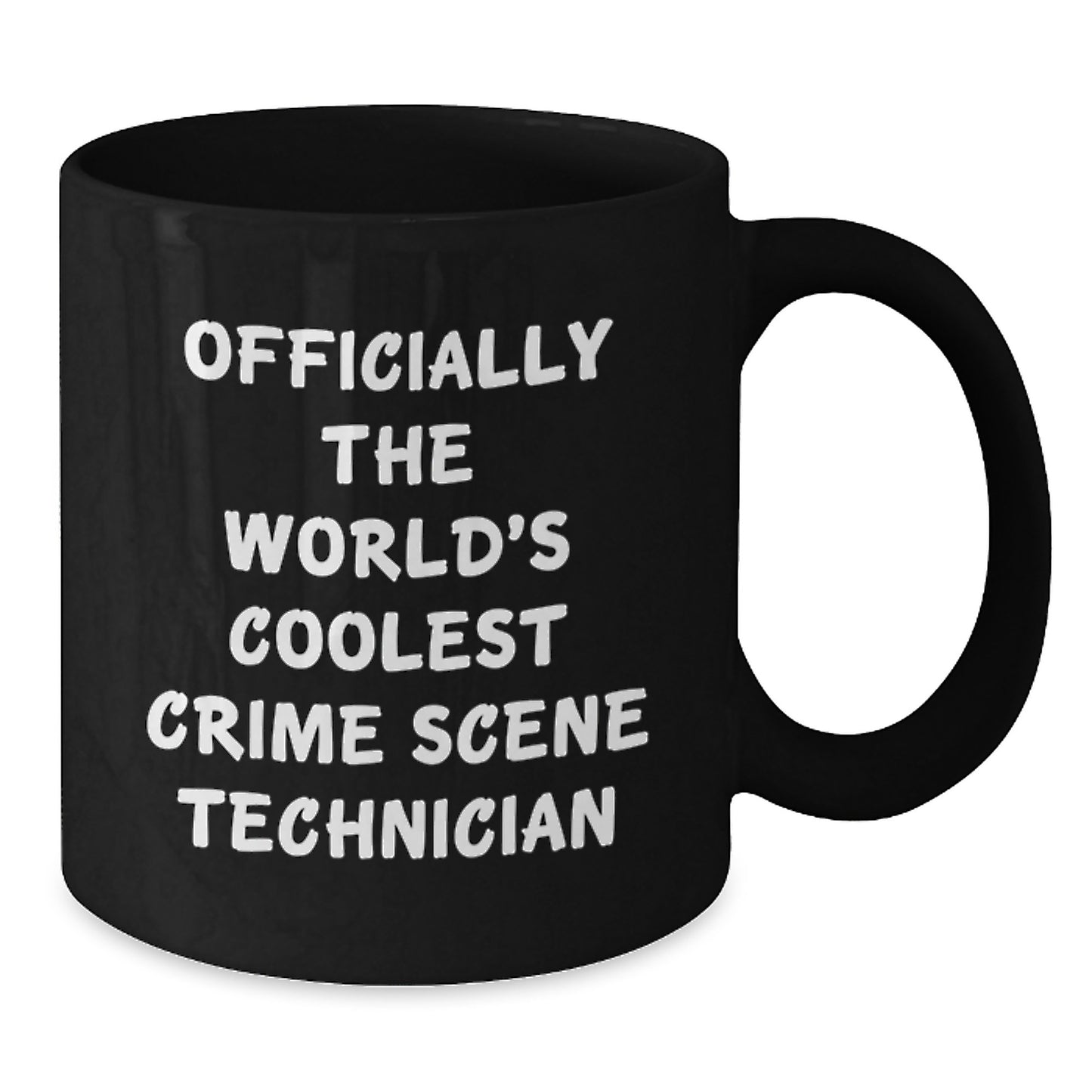Funny Gifts from Friends for Crime Scene Technician, Unique Birthday Presents, Black Coffee Mug, 'Officially The World's Coolest Crime Scene Technician' - Additional