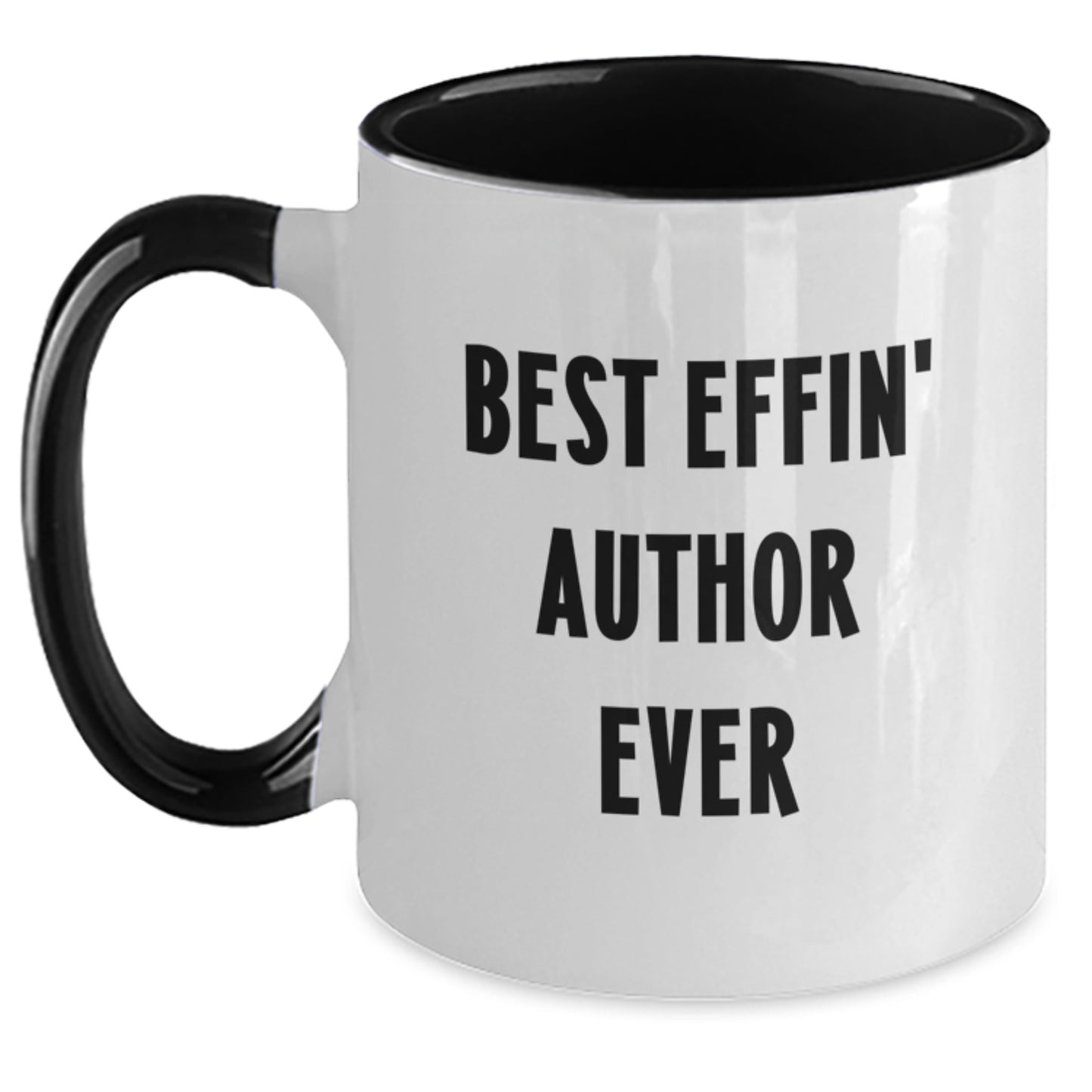 Funny Author Gifts from Friends - Best Effin' Author Ever Two Tone Coffee Mug, Birthday Unique Presents for Authors - Main