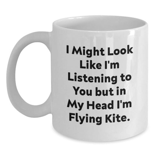 Funny Kite Flying Gifts for Men from Family, Inspirational White Coffee Mug for Graduation - Main