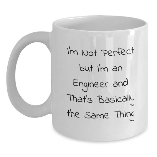 Funny Engineer Gifts for Men and Women, White Coffee Mug with Inspirational Quote, Perfect for Graduation from Friends, Family, or Coworkers - Main