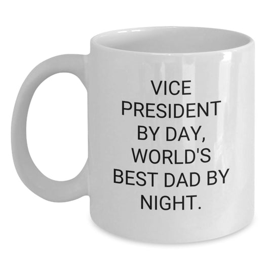 Vice President Gifts by Day, Funny White Coffee Mugs for Graduation, Gifts from Friends, Family, or Coworkers - Main