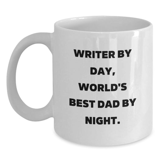 Writer By Day, Funny White Coffee Mug Gifts for Writer, Graduation Unique Gifts from Dad - Main