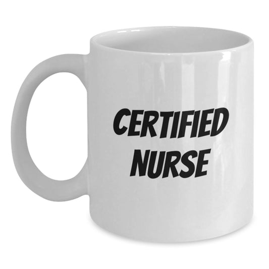Funny Gifts from Friends for Certified Nurse Graduation White Coffee Mug, 'I'm a Nurse, Not a Morning Person' - 11oz or 15oz Ceramic Mug - Main