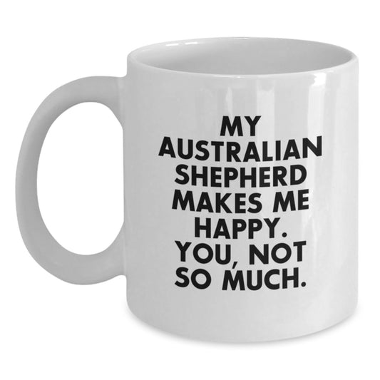Funny Australian Shepherd Dog Gifts from Men to Friends Birthday Unique White Coffee Mugs - Main