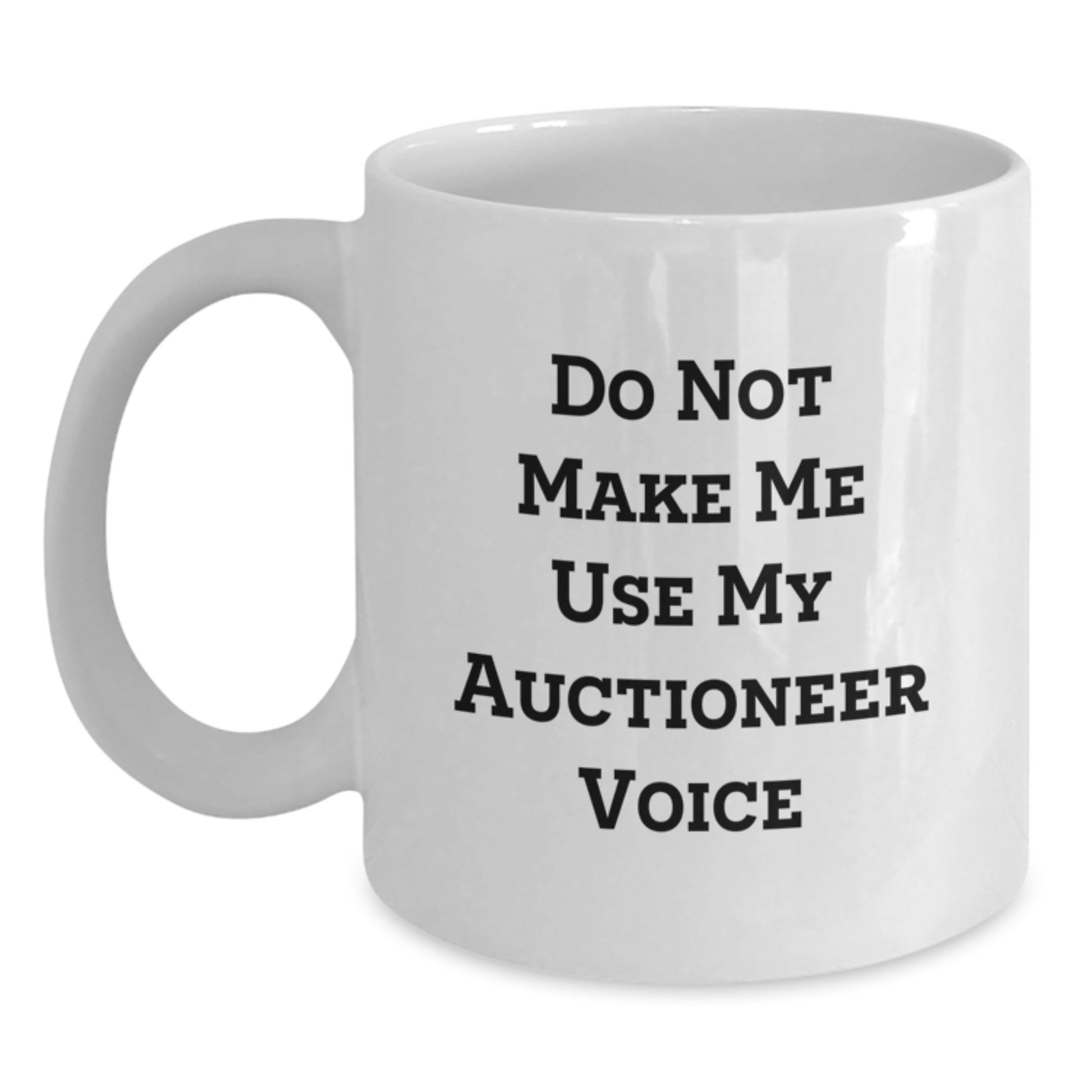 Auctioneer Humor Gifts from Friends for Men, Funny White Coffee Mug for Graduation - Main