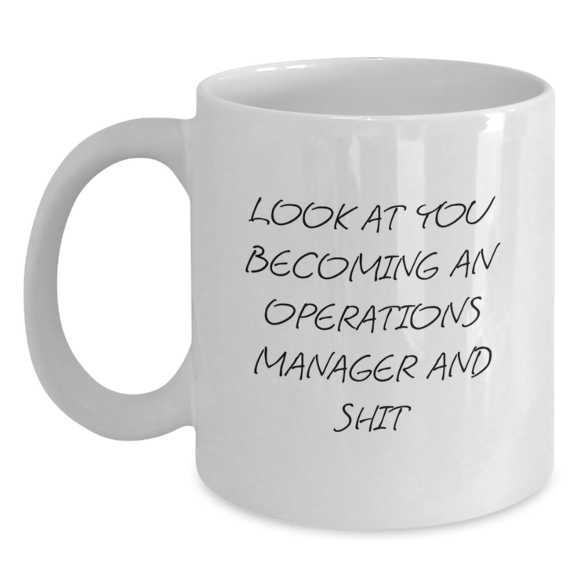 Funny Operations Manager Gifts for Him, Ironic White Coffee Mug from Coworkers - Operations Manager Humor, Graduation Unique Gifts - Main